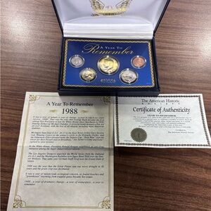 1988Year To Remember American Historic Society Coin Set Collectible With COA